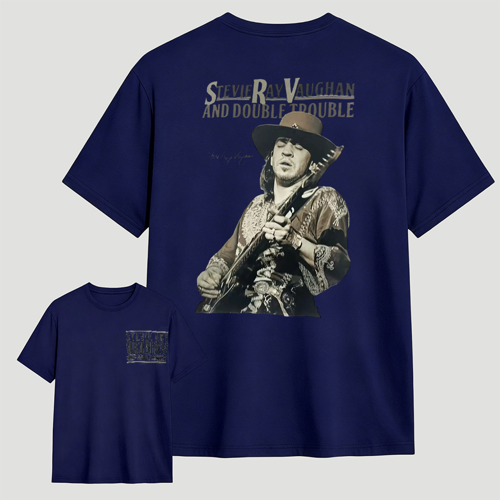 Stevie Ray Vaughan & Double Trouble Vintage Blues Rock Graphic T-Shirt
