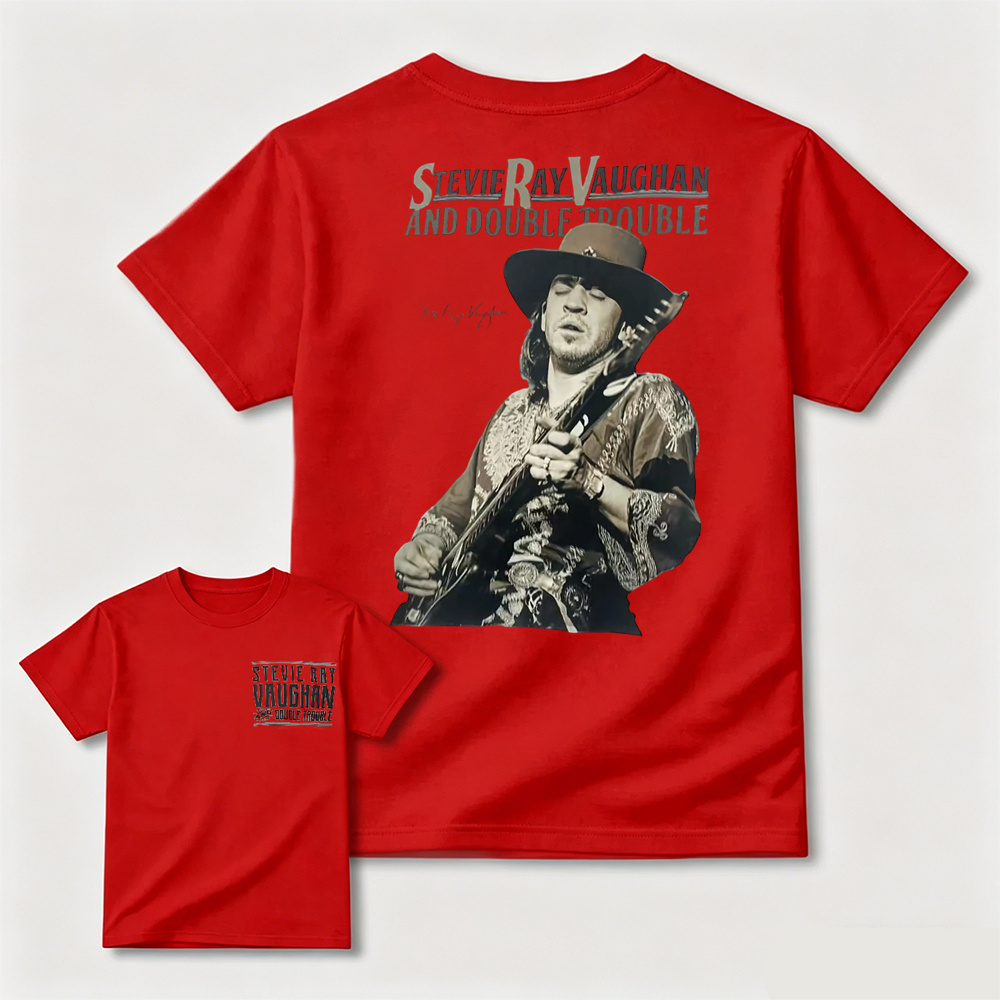Stevie Ray Vaughan & Double Trouble Vintage Blues Rock Graphic T-Shirt
