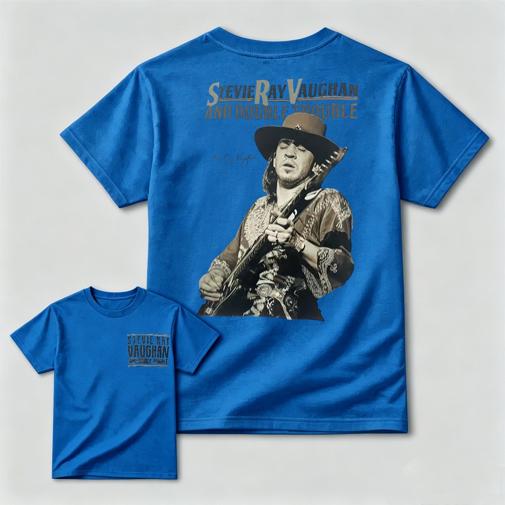 Stevie Ray Vaughan & Double Trouble Vintage Blues Rock Graphic T-Shirt