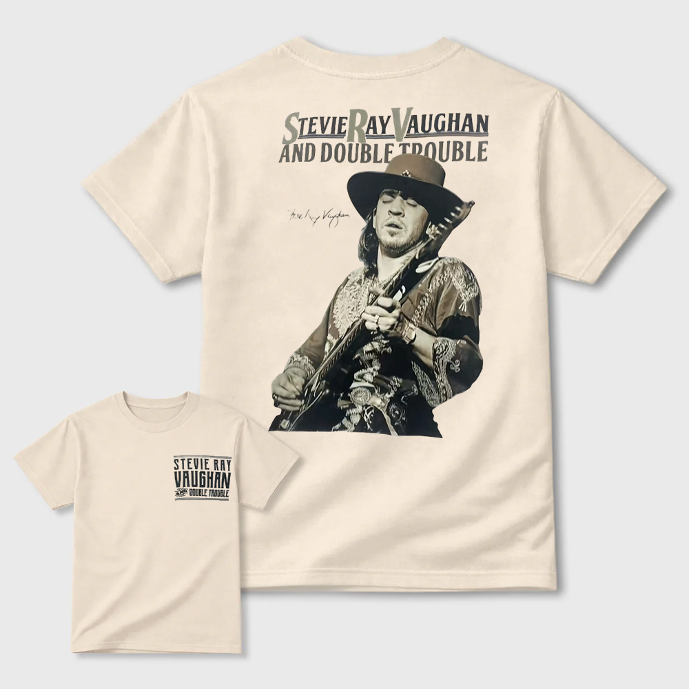 Stevie Ray Vaughan & Double Trouble Vintage Blues Rock Graphic T-Shirt