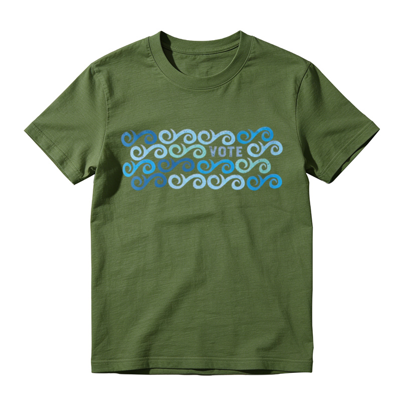 Vintage Wave Print Graphic T-Shirt