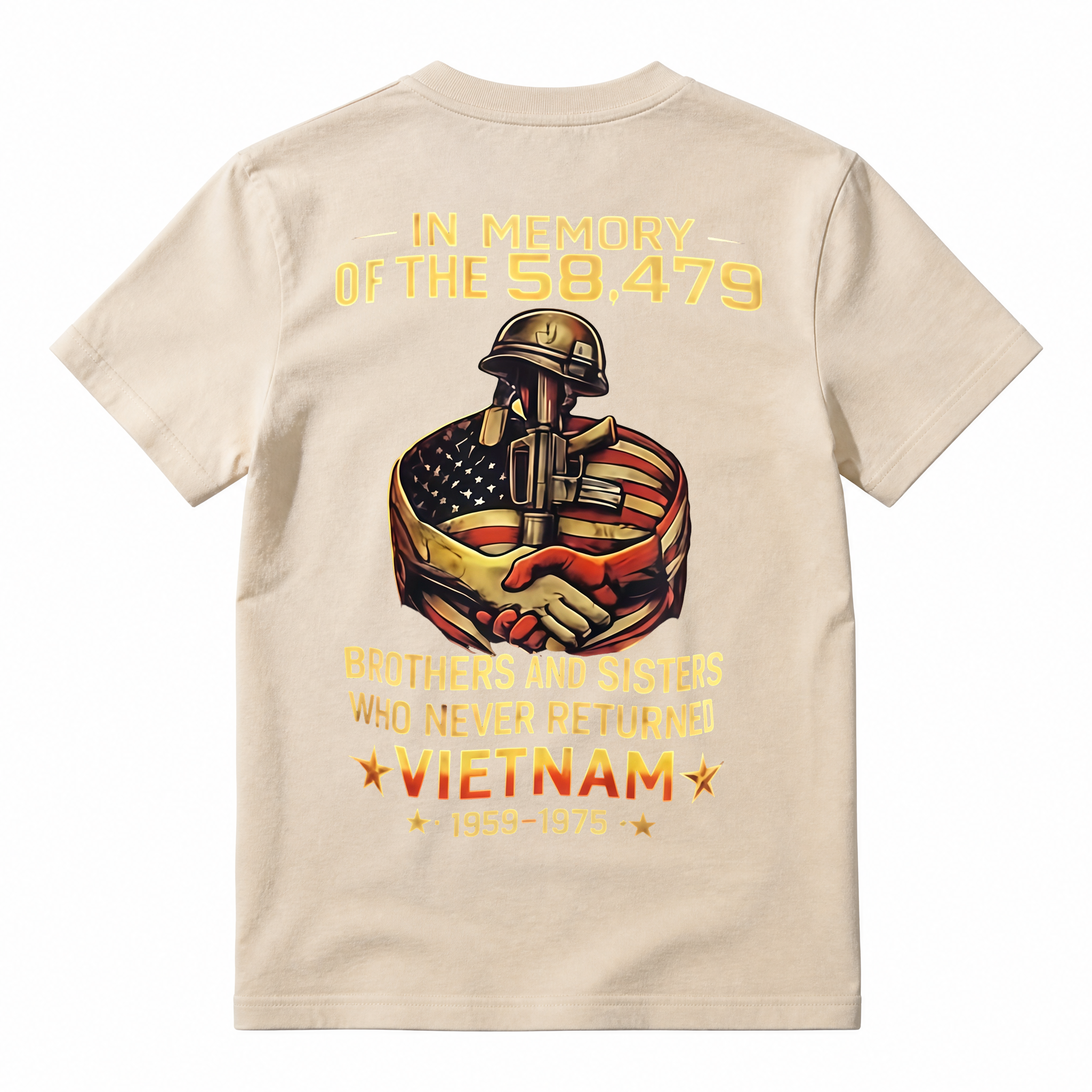 Vietnam War Memorial Graphic T-Shirt In Memory Of The 58479 Fallen Brothers And Sisters Tee