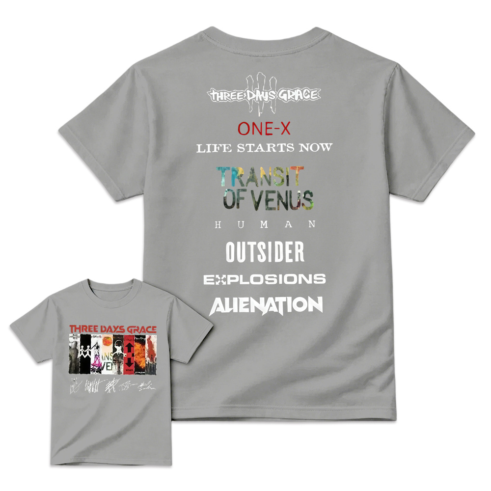 Three Days Grace Album Shirt 2 Sided Rock Band Tee, Unisex Concert Graphic T-Shirt