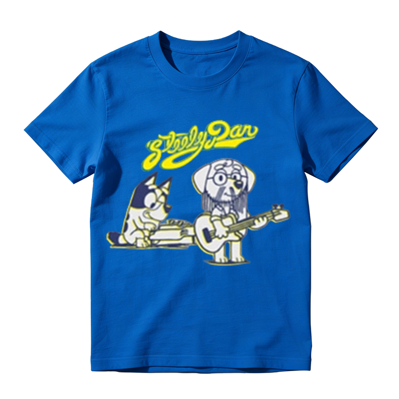 Funny Cartoon Dog Rock Band Steely Dan T Shirt
