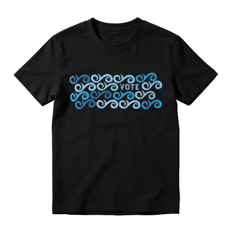 Vintage Wave Print Graphic T-Shirt