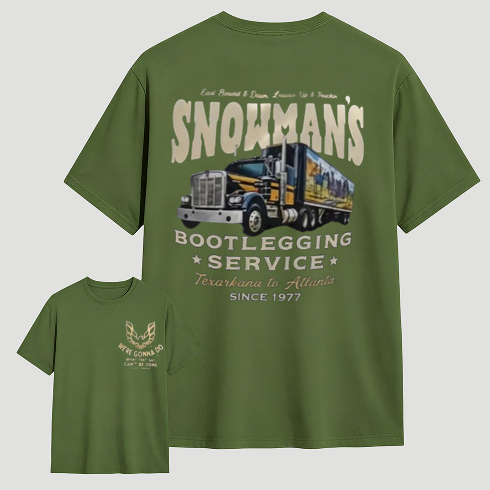 Vintage Snowmans Truck Graphic T-Shirt – Retro American Road Trip Print Tee