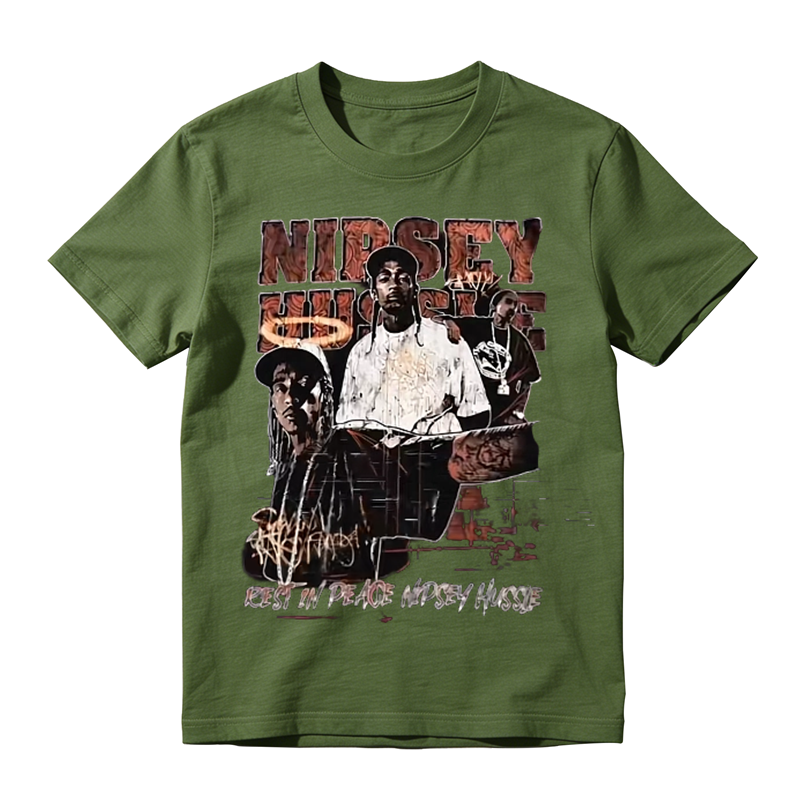 Vintage Hip‑Hop Rap Graphic T‑Shirt, Rest In Peace Nipsey Hussle Memorial Unisex Casual Tee