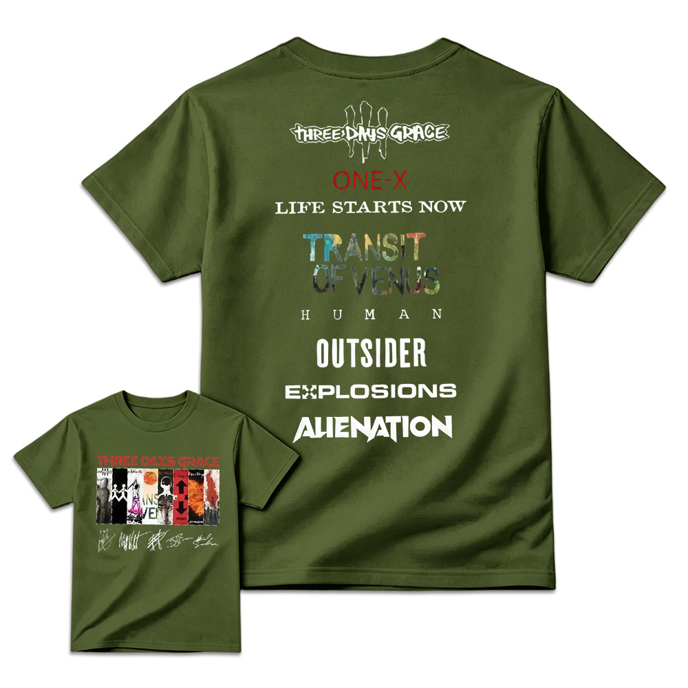 Three Days Grace Album Shirt 2 Sided Rock Band Tee, Unisex Concert Graphic T-Shirt