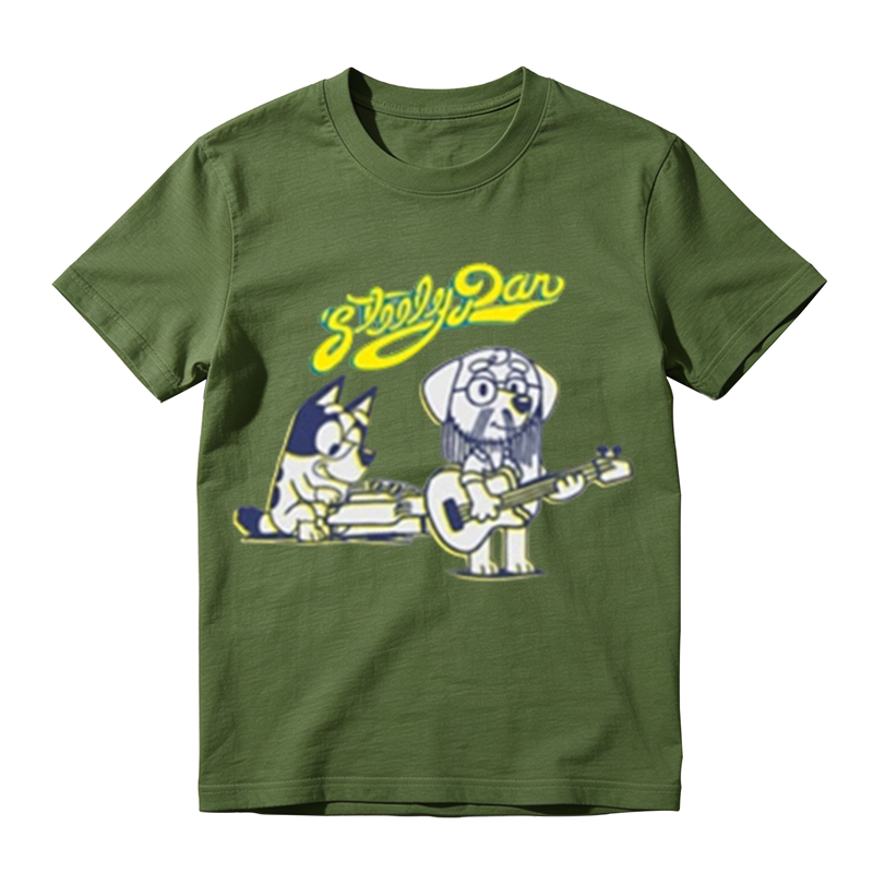 Funny Cartoon Dog Rock Band Steely Dan T Shirt