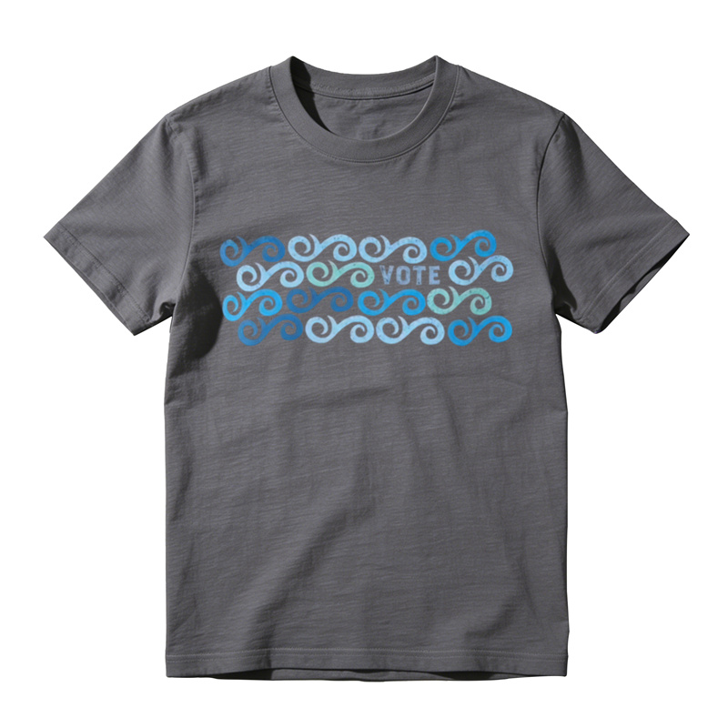 Vintage Wave Print Graphic T-Shirt