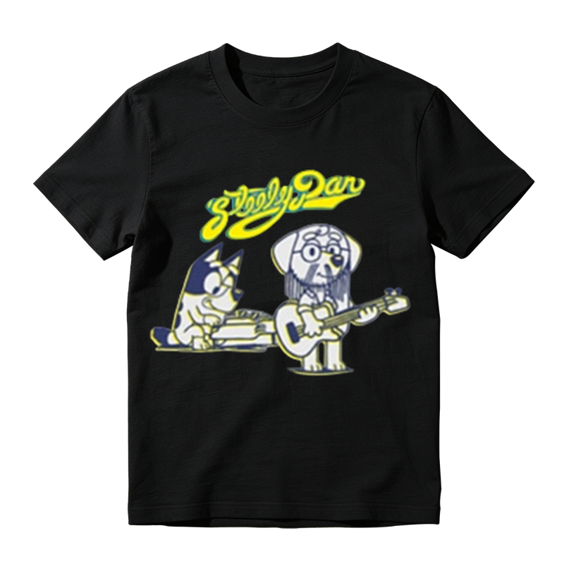 Funny Cartoon Dog Rock Band Steely Dan T Shirt