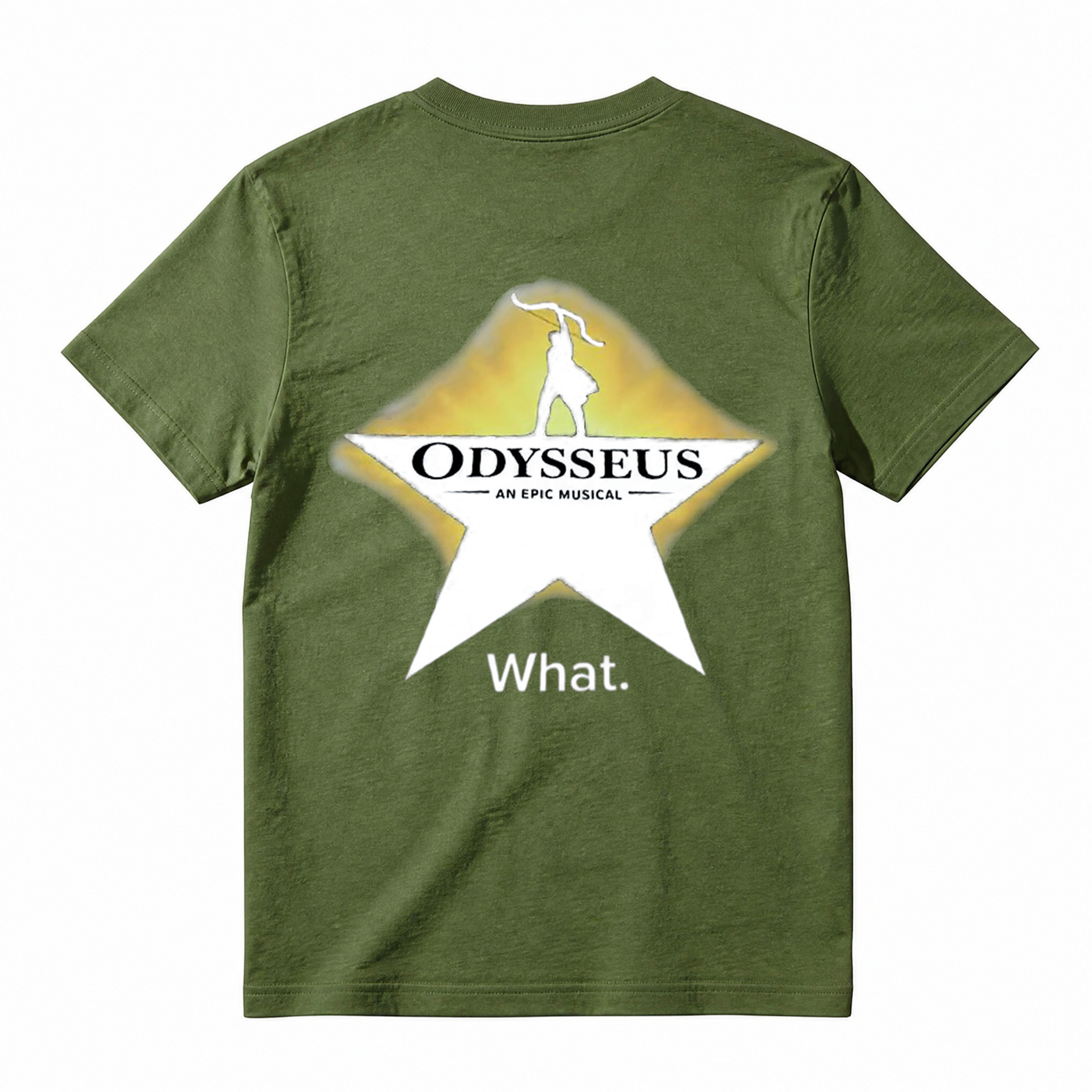 Funny Odysseus Epic Musical What Meme Star Silhouette T-Shirt Greek Myth Theater Lovers Casual Tee
