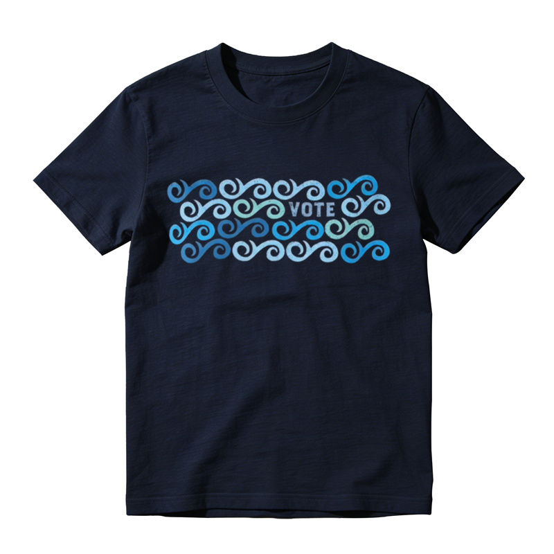 Vintage Wave Print Graphic T-Shirt