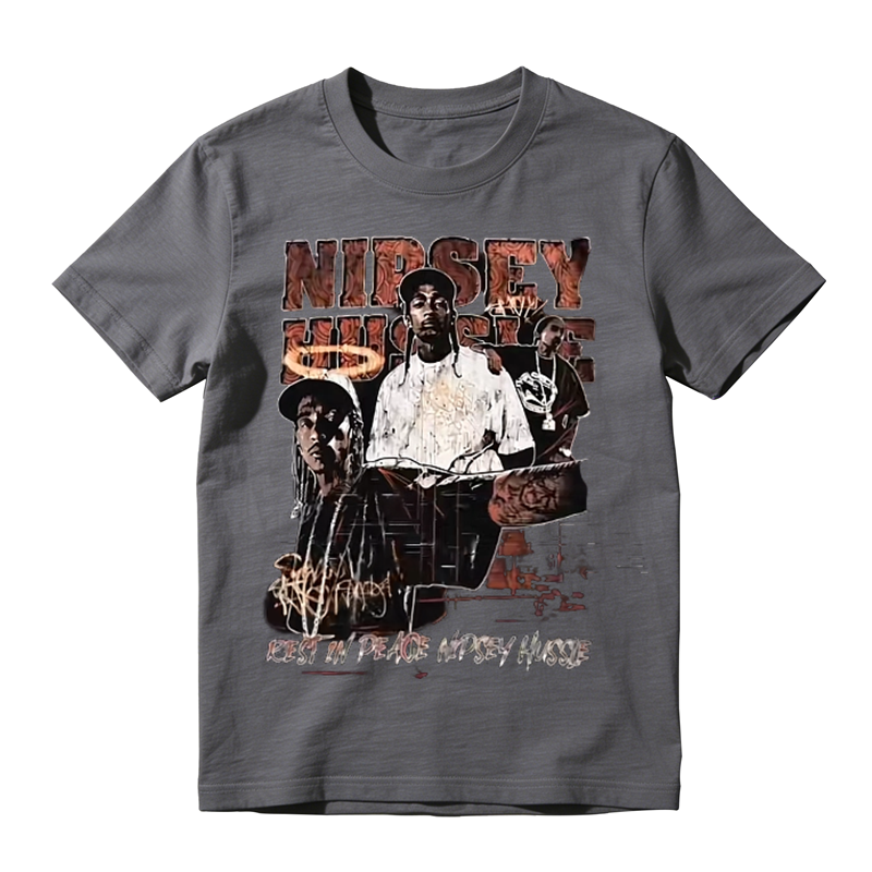 Vintage Hip‑Hop Rap Graphic T‑Shirt, Rest In Peace Nipsey Hussle Memorial Unisex Casual Tee