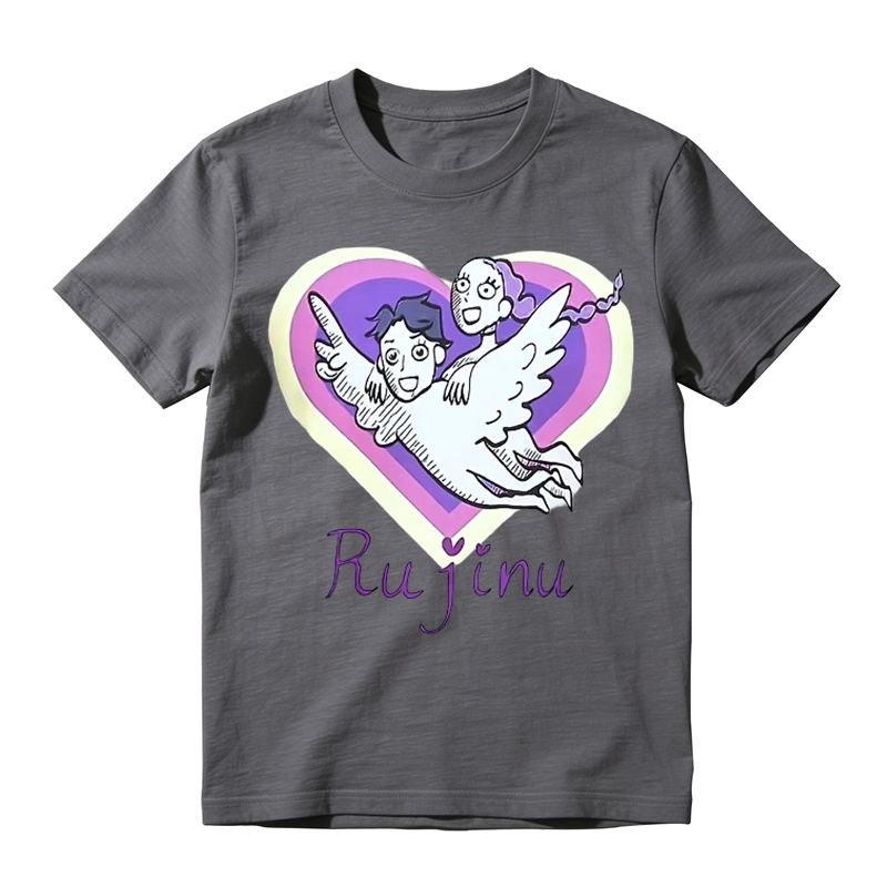 Rujinu Rumi and Jinu Heart Wings Kpop Demon Hunters Fan Art Graphic T-Shirt