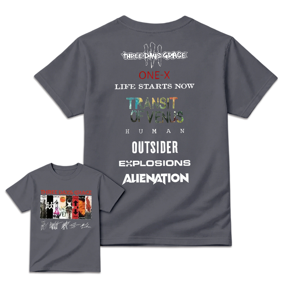 Three Days Grace Album Shirt 2 Sided Rock Band Tee, Unisex Concert Graphic T-Shirt