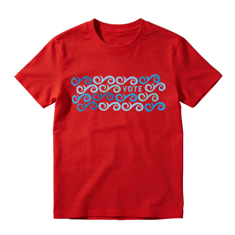 Vintage Wave Print Graphic T-Shirt
