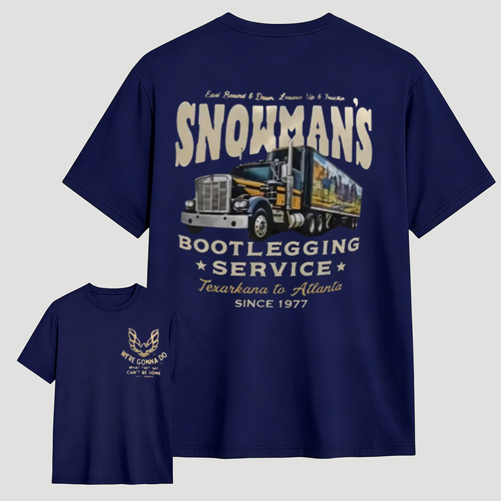 Vintage Snowmans Truck Graphic T-Shirt – Retro American Road Trip Print Tee