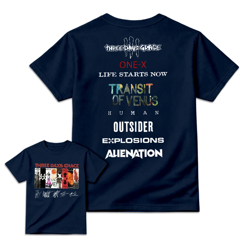 Three Days Grace Album Shirt 2 Sided Rock Band Tee, Unisex Concert Graphic T-Shirt