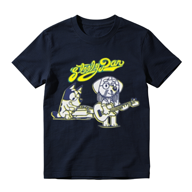 Funny Cartoon Dog Rock Band Steely Dan T Shirt