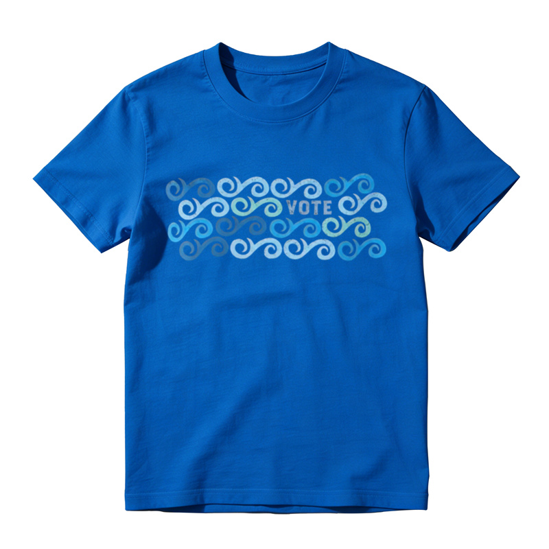 Vintage Wave Print Graphic T-Shirt