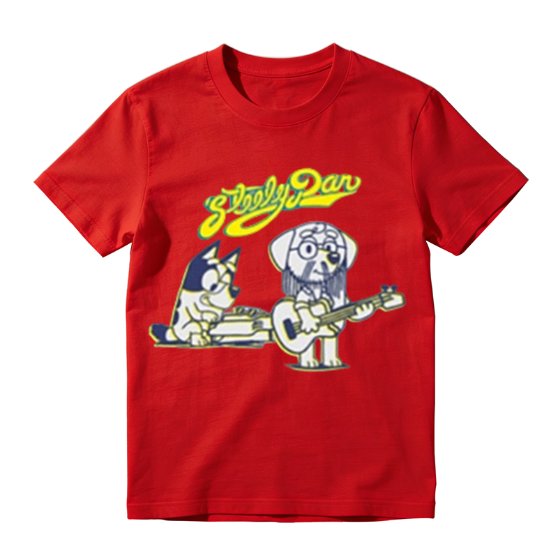Funny Cartoon Dog Rock Band Steely Dan T Shirt