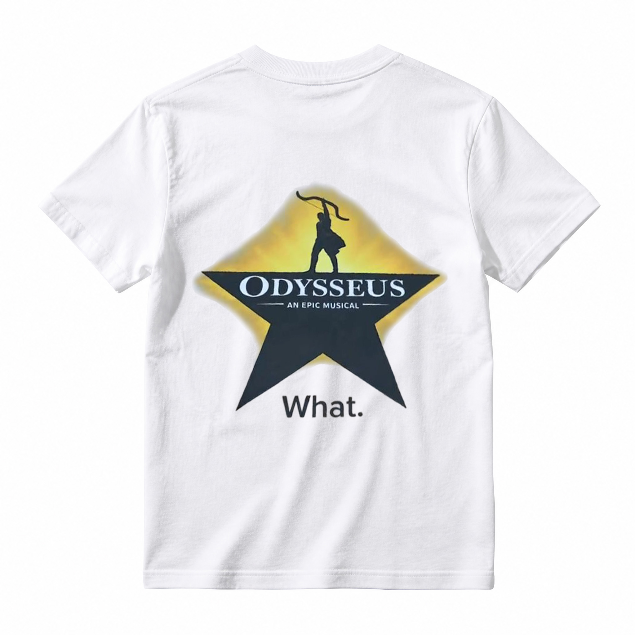 Funny Odysseus Epic Musical What Meme Star Silhouette T-Shirt Greek Myth Theater Lovers Casual Tee