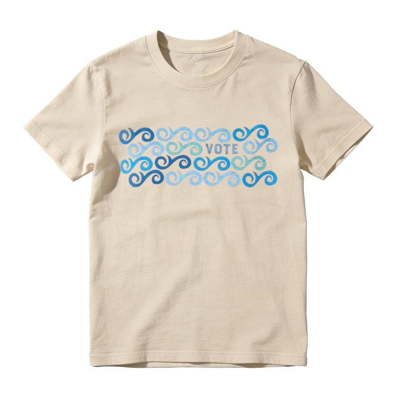 Vintage Wave Print Graphic T-Shirt