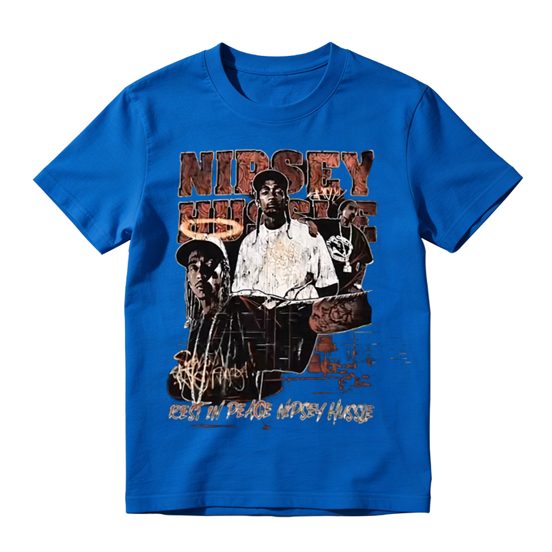 Vintage Hip‑Hop Rap Graphic T‑Shirt, Rest In Peace Nipsey Hussle Memorial Unisex Casual Tee