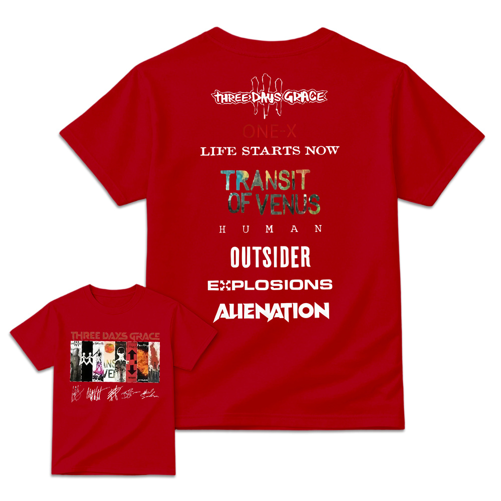 Three Days Grace Album Shirt 2 Sided Rock Band Tee, Unisex Concert Graphic T-Shirt
