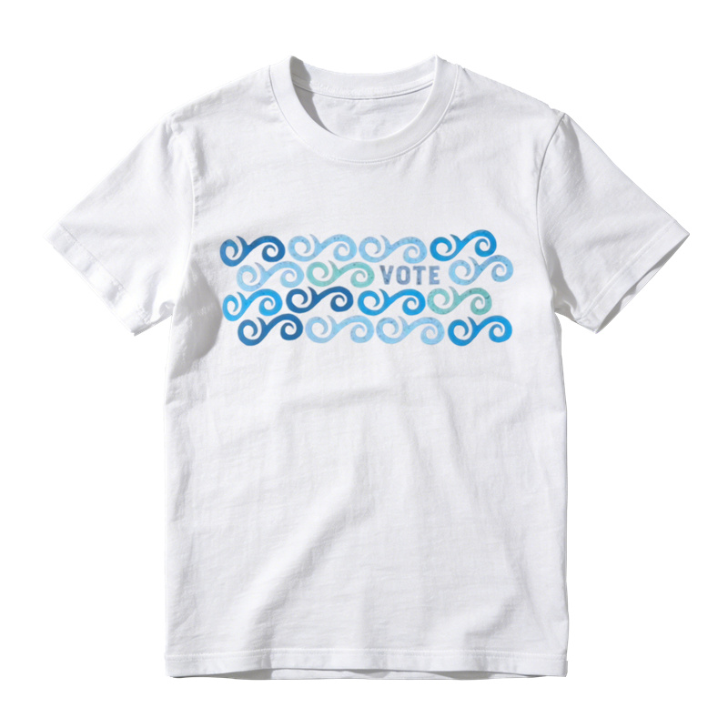 Vintage Wave Print Graphic T-Shirt