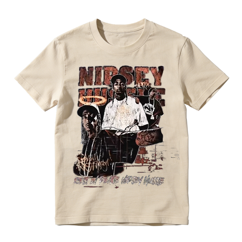 Vintage Hip‑Hop Rap Graphic T‑Shirt, Rest In Peace Nipsey Hussle Memorial Unisex Casual Tee