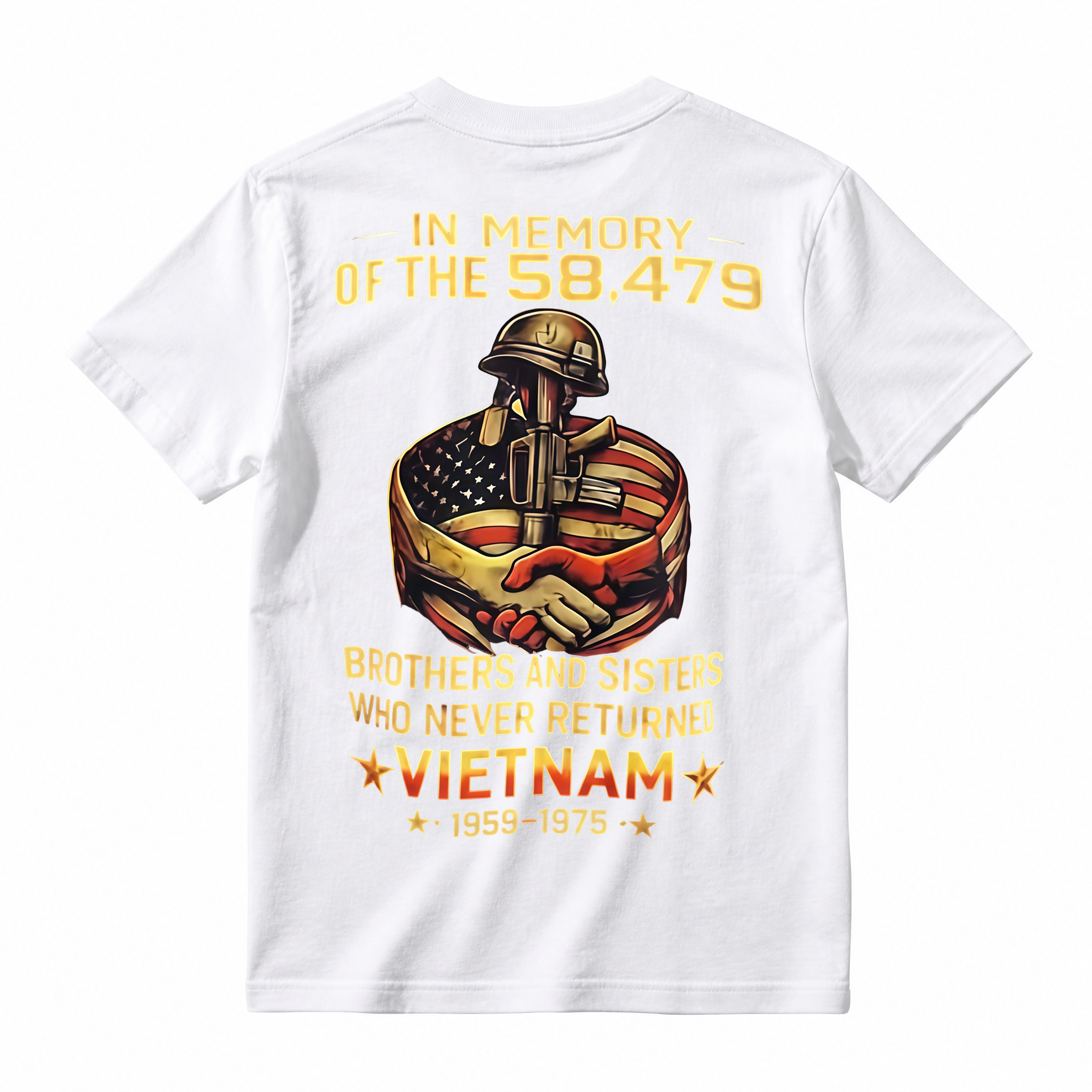 Vietnam War Memorial Graphic T-Shirt In Memory Of The 58479 Fallen Brothers And Sisters Tee