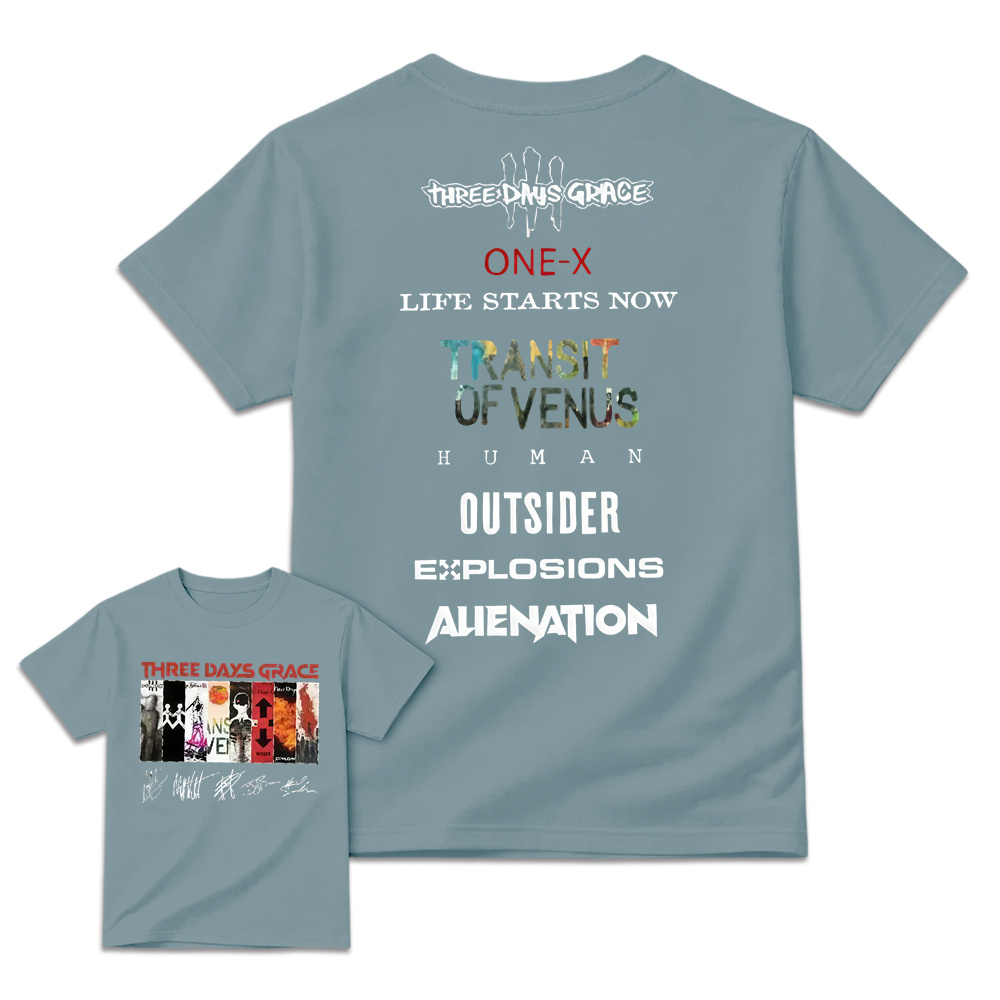 Three Days Grace Album Shirt 2 Sided Rock Band Tee, Unisex Concert Graphic T-Shirt
