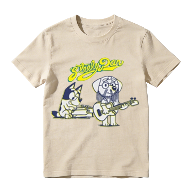 Funny Cartoon Dog Rock Band Steely Dan T Shirt