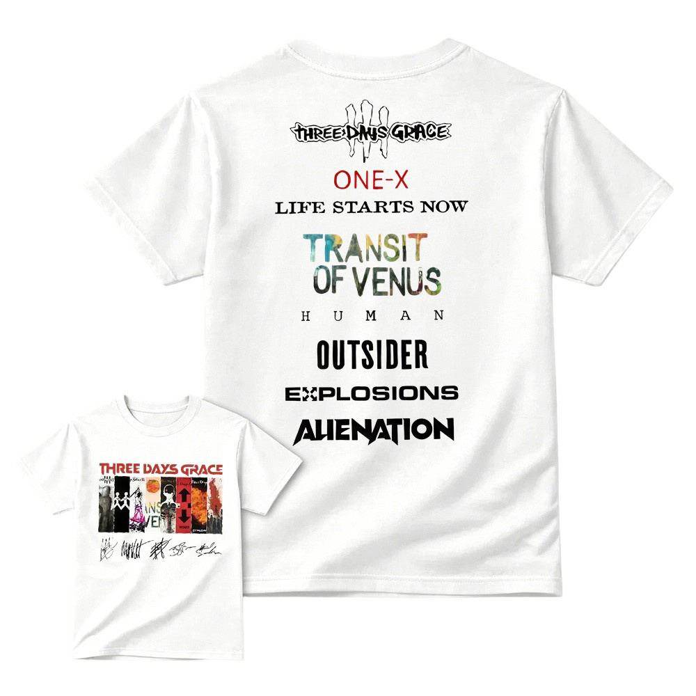 Three Days Grace Album Shirt 2 Sided Rock Band Tee, Unisex Concert Graphic T-Shirt