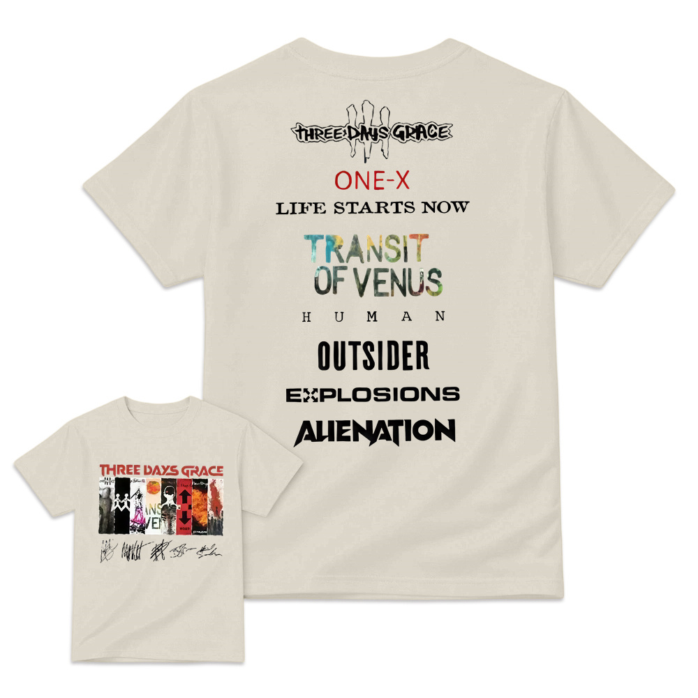 Three Days Grace Album Shirt 2 Sided Rock Band Tee, Unisex Concert Graphic T-Shirt
