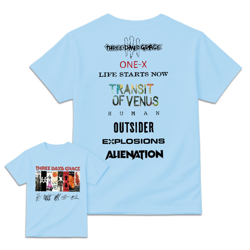 Three Days Grace Album Shirt 2 Sided Rock Band Tee, Unisex Concert Graphic T-Shirt