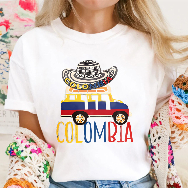 Colombia Hat And Bus Design Unisex Classic T-shirt