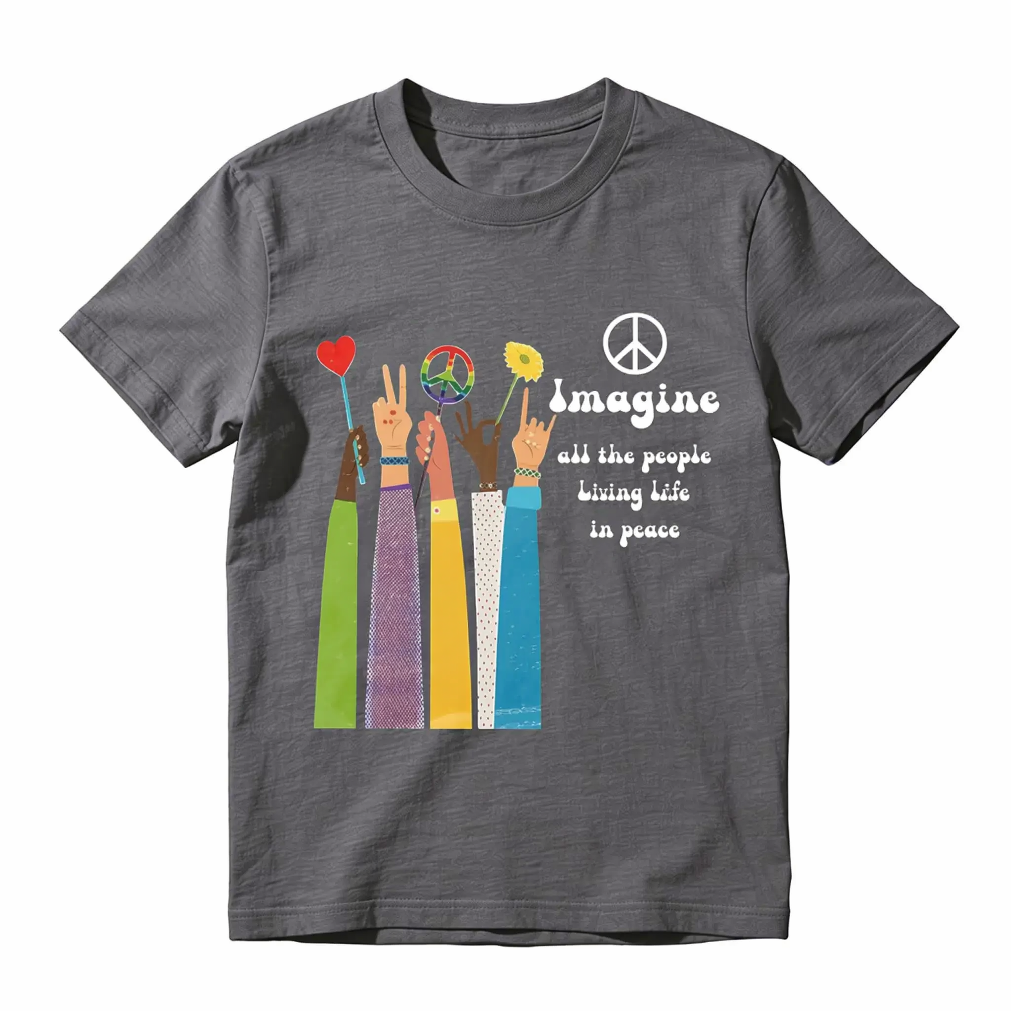 All The People Imagine Living Life In Peace T-Shirt, John Lennon Music, Beatles Song Lyrics Shirt,  Vintage  T-Shirt