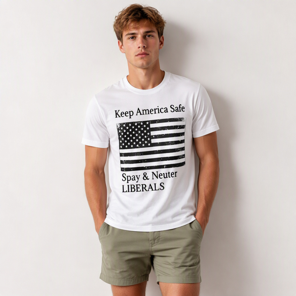 Keep America Safe Spay & Neuter Liberals Graphic T-Shirt
