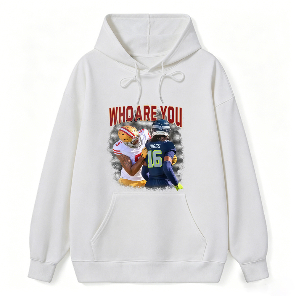 Who Are You Number 16 Football Player Graphic Hoodie
