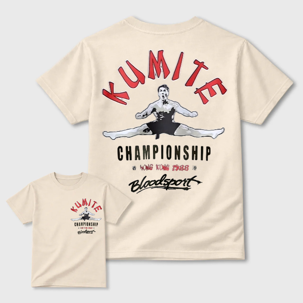 Retro Martial Arts Tournament Graphic Tee, Vintage 1988 Hong Kong Kumite Casual T‑Shirt