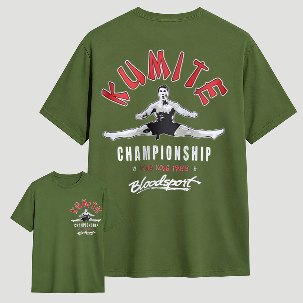 Retro Martial Arts Tournament Graphic Tee, Vintage 1988 Hong Kong Kumite Casual T‑Shirt