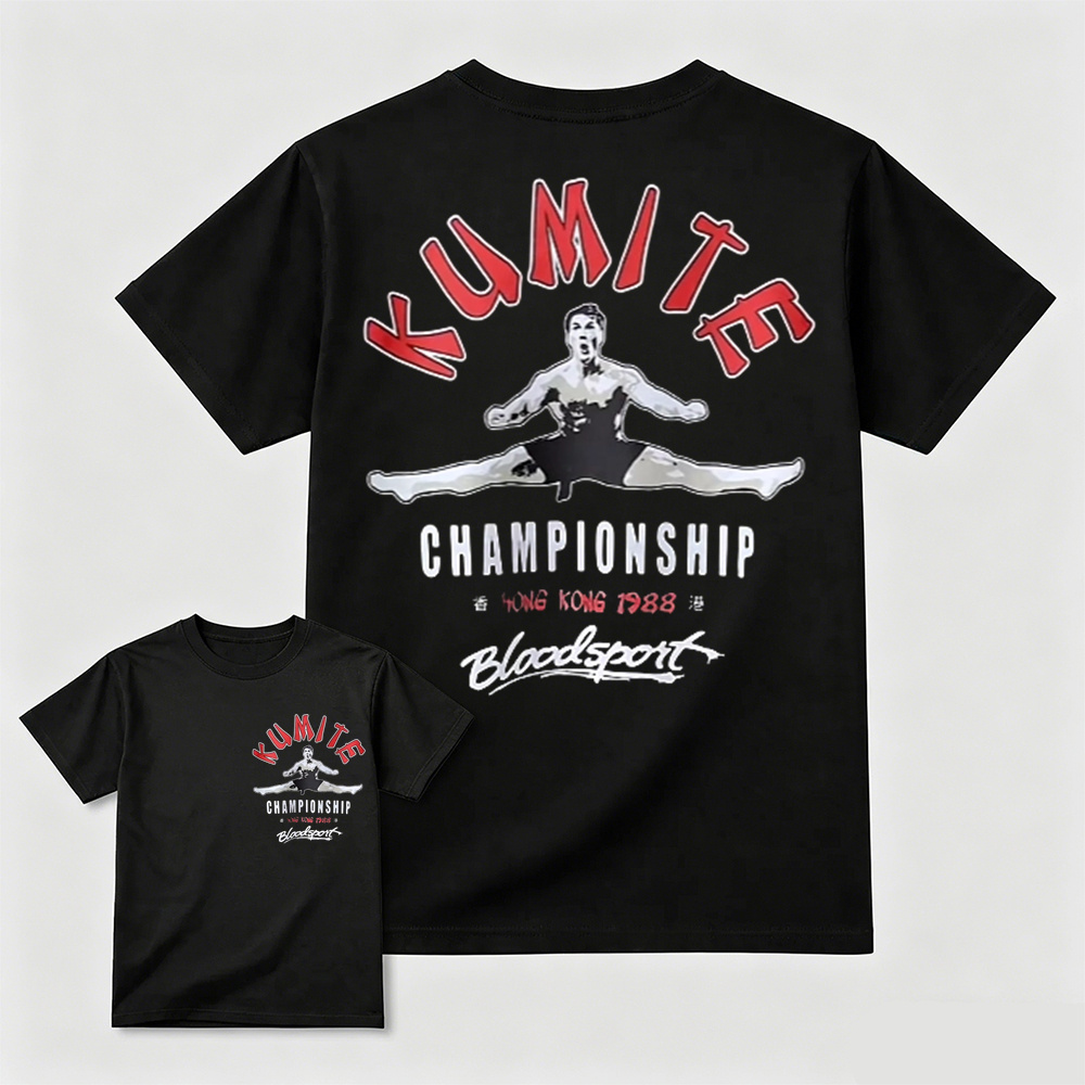 Retro Martial Arts Tournament Graphic Tee, Vintage 1988 Hong Kong Kumite Casual T‑Shirt