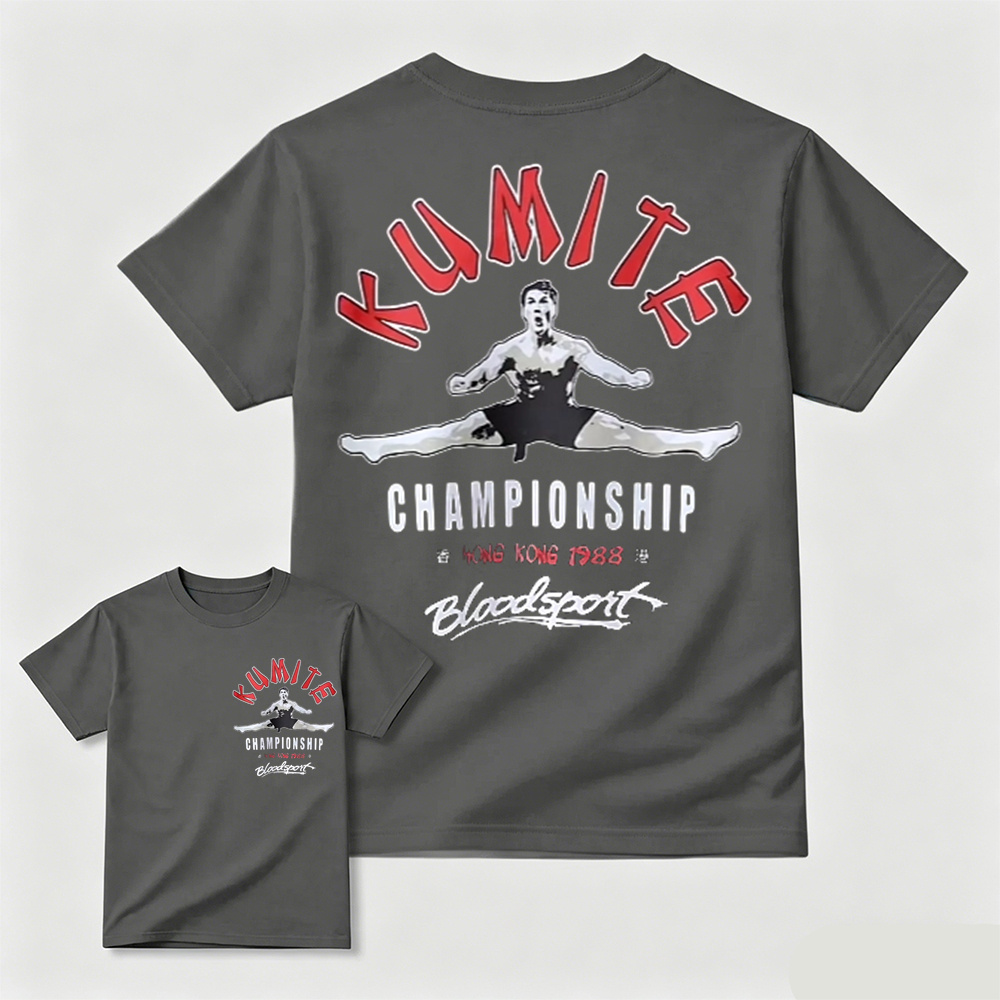 Retro Martial Arts Tournament Graphic Tee, Vintage 1988 Hong Kong Kumite Casual T‑Shirt