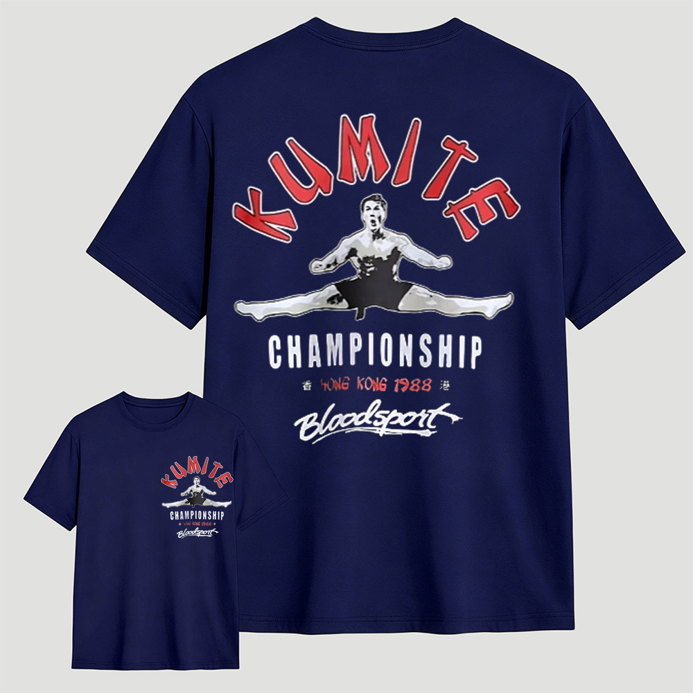 Retro Martial Arts Tournament Graphic Tee, Vintage 1988 Hong Kong Kumite Casual T‑Shirt