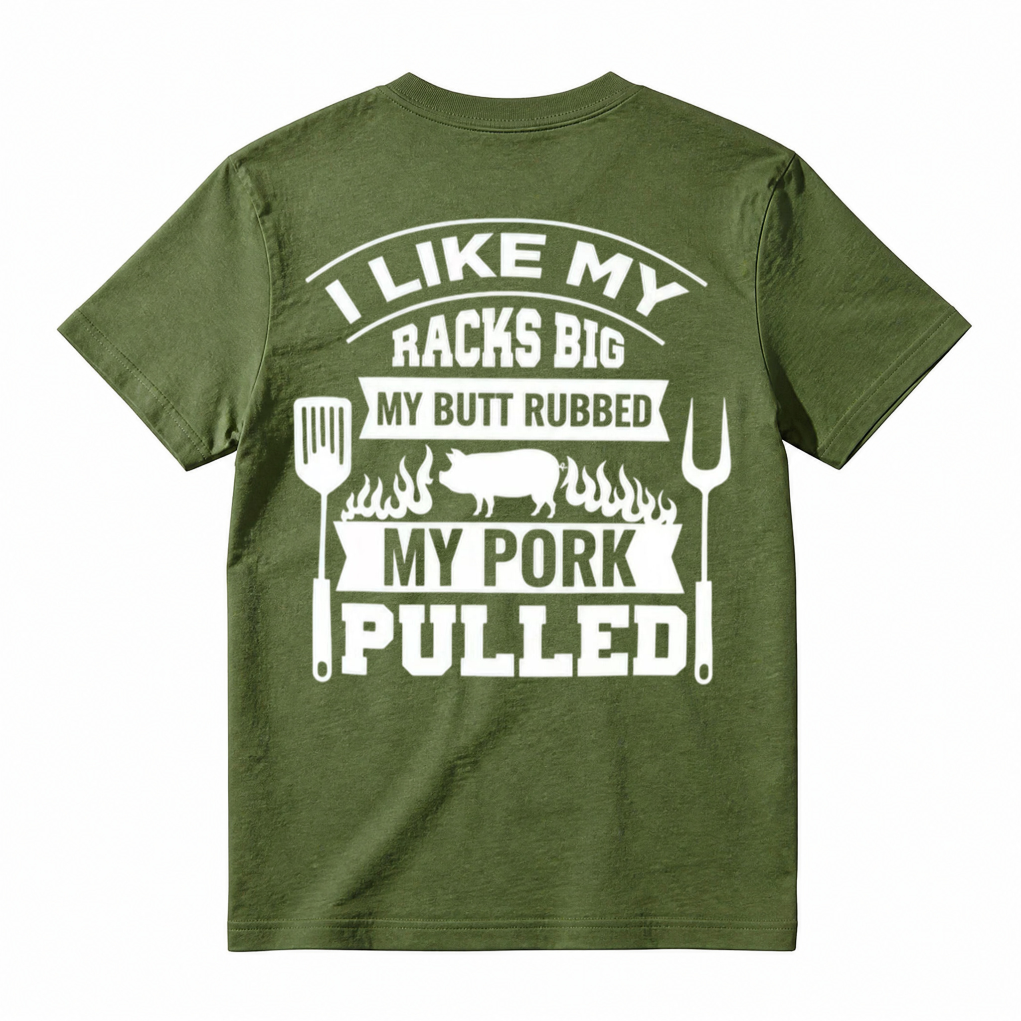 Funny BBQ Pig Graphic T-Shirt – “My Pork Pulled” Novelty Grill & BBQ Tee