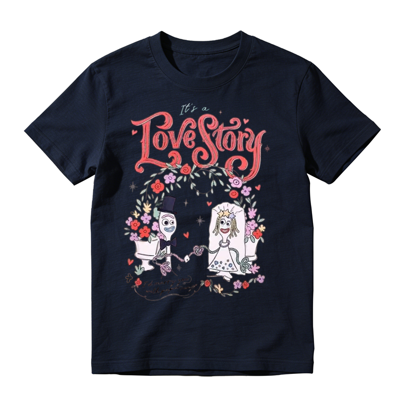 Love Story Graphic T-Shirt – Cute Cartoon Cotton Tee