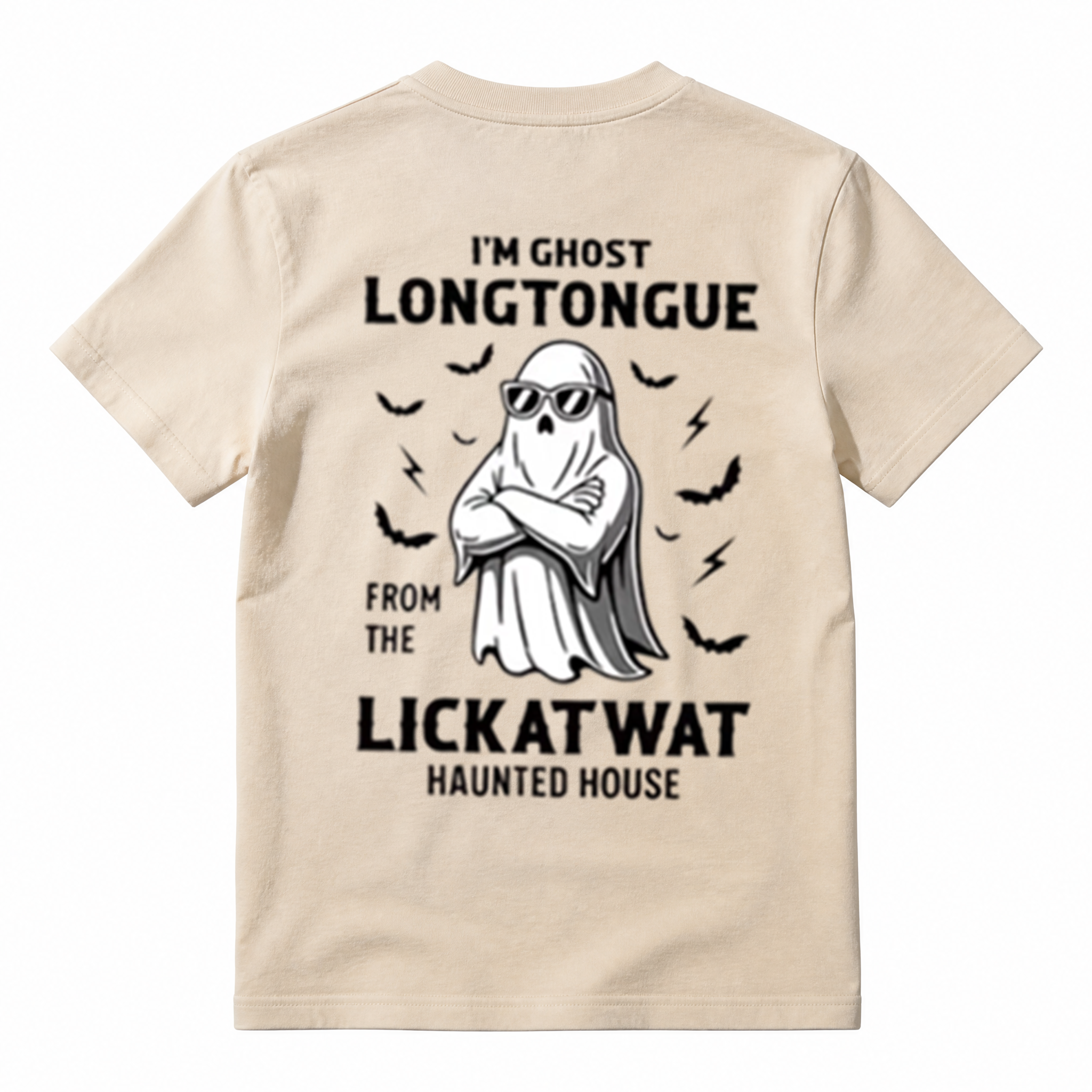 I'm Ghost Longtongue From The Lickatwat Haunted House Funny Halloween Graphic T‑Shirt